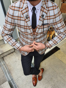 Verno Bellingham Gray Slim Fit Plaid Check Suit-baagr.myshopify.com-suit-BOJONI