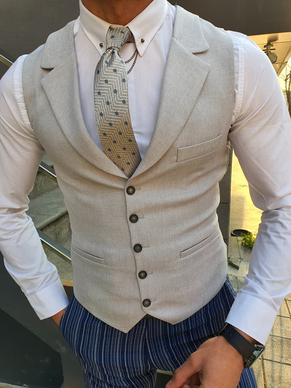 Forenza Gray Slim Fit Vest-baagr.myshopify.com-suit-BOJONI