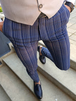 Load image into Gallery viewer, Forenza Sax Slim Fit Pinstripe Pants-baagr.myshopify.com-Pants-BOJONI
