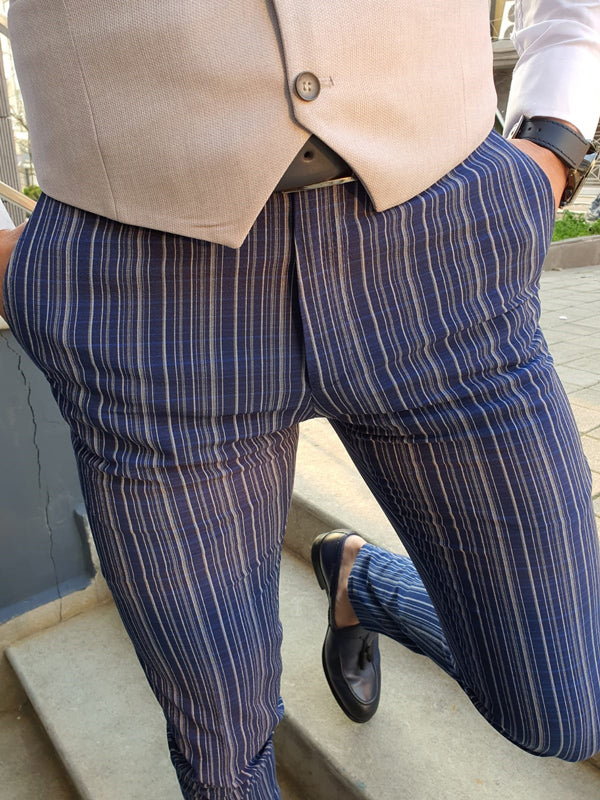 Forenza Sax Slim Fit Pinstripe Pants-baagr.myshopify.com-Pants-BOJONI