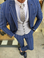 Load image into Gallery viewer, Forenza Sax Slim Fit Pinstripe Suit-baagr.myshopify.com-suit-BOJONI
