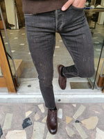 Load image into Gallery viewer, Bastoni Black Slim Fit Striped Jeans-baagr.myshopify.com-Pants-BOJONI
