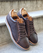 Load image into Gallery viewer, Rosario Brown Lace Up Sneakers-baagr.myshopify.com-shoes2-BOJONI
