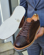 Load image into Gallery viewer, Rosario Brown Lace Up Sneakers-baagr.myshopify.com-shoes2-BOJONI
