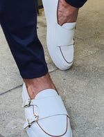 Load image into Gallery viewer, Detroit White Monk Strap Loafers-baagr.myshopify.com-shoes2-BOJONI
