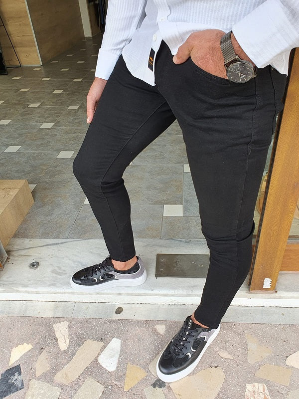 Mantova Black Slim Fit Jeans-baagr.myshopify.com-Pants-BOJONI