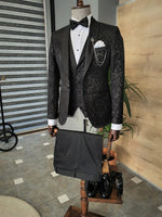 Load image into Gallery viewer, Bojoni Black Slim Fit Shawl Lapel Tuxedo-baagr.myshopify.com-suit-BOJONI
