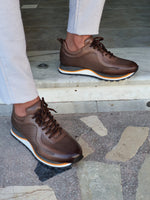 Load image into Gallery viewer, Monteri Brown High-Top Lace Up Sneakers-baagr.myshopify.com-shoes2-brabion

