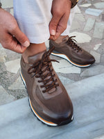 Load image into Gallery viewer, Monteri Brown High-Top Lace Up Sneakers-baagr.myshopify.com-shoes2-brabion
