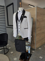 Load image into Gallery viewer, Bojoni White Slim Fit Shawl Lapel Tuxedo-baagr.myshopify.com-suit-BOJONI
