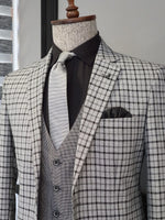 Load image into Gallery viewer, Forenzax Gray Slim Fit Plaid Suit-baagr.myshopify.com-suit-BOJONI
