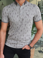 Load image into Gallery viewer, Trento Gray Slim Fit Polo T-Shirt-baagr.myshopify.com-T-shirt-BOJONI
