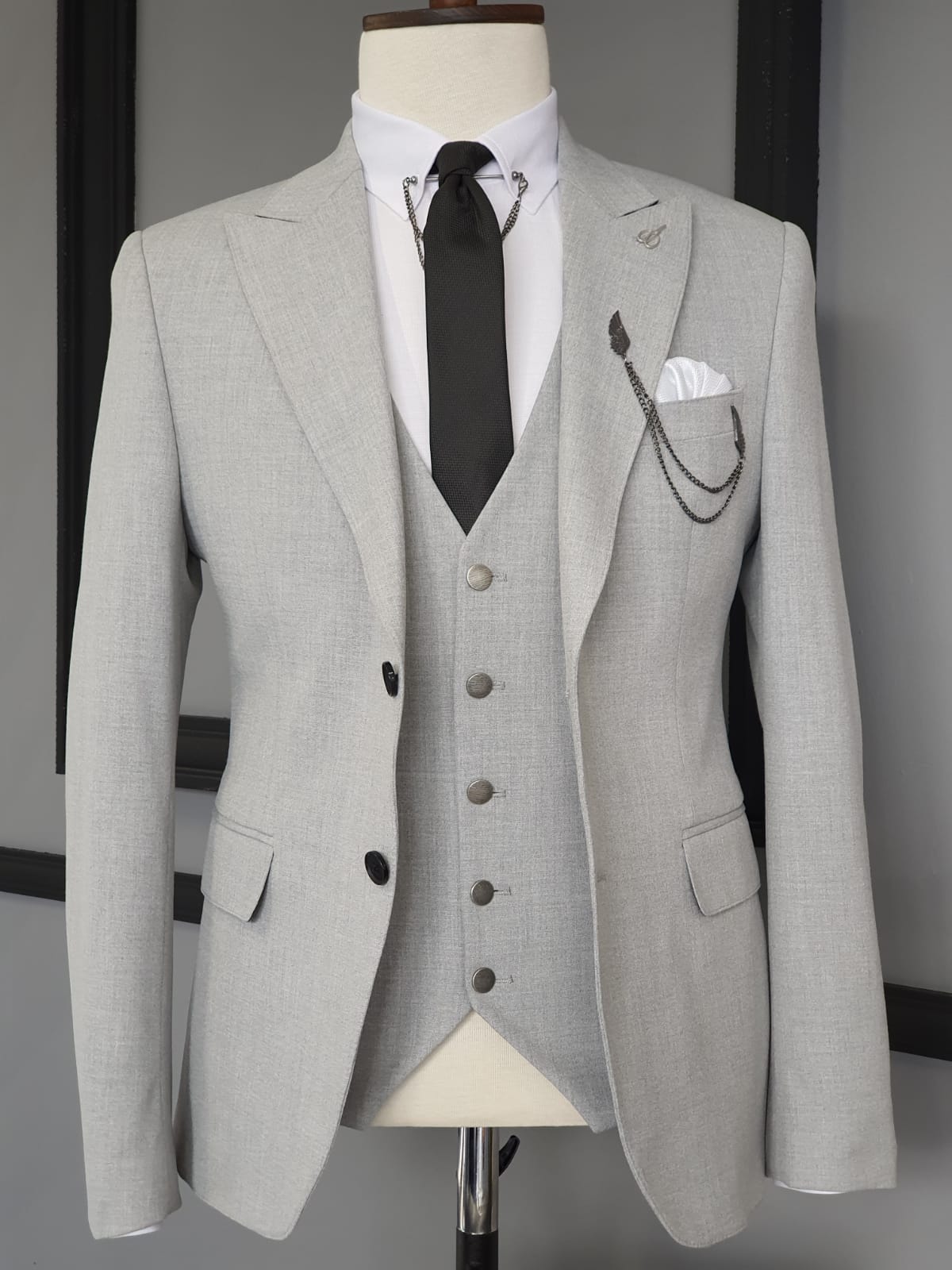 Forenzax  Gray Slim Fit Cotton Suit-baagr.myshopify.com-suit-BOJONI