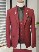 Load image into Gallery viewer, Argeli Red Slim Fit Suit-baagr.myshopify.com-suit-BOJONI
