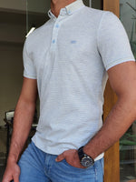 Load image into Gallery viewer, Lerno Blue Slim Fit Polo T-Shirt-baagr.myshopify.com-T-shirt-BOJONI

