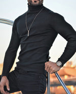 Load image into Gallery viewer, Napasta Black Slim Fit Turtleneck Wool Sweater-baagr.myshopify.com-sweatshirts-BOJONI
