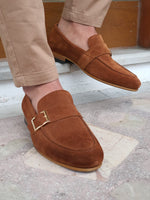 Load image into Gallery viewer, Moneta Brown Suede Buckle Loafers-baagr.myshopify.com-shoes2-brabion
