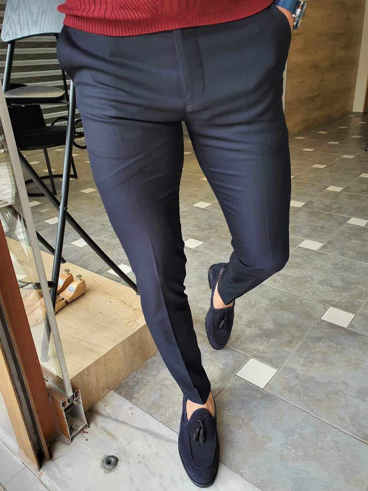 Men'S Slim Fit Dress Pants No Iron Premiu Formal Pants Dress Slacks Classic  Fit Flat Front Stretch Chino Pant (29,Black), Black, 29 at Amazon Men's  Clothing store