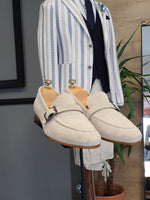 Load image into Gallery viewer, Henderson Beige Suede Buckle Loafers-baagr.myshopify.com-shoes2-brabion
