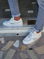 Load image into Gallery viewer, Bano White High-Top Sneakers-baagr.myshopify.com-shoes2-brabion
