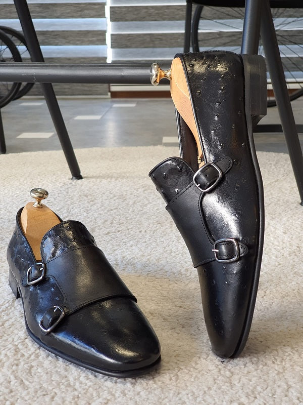 Julami Black Double Monk Strap Shoes-baagr.myshopify.com-shoes2-brabion