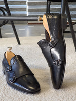 Load image into Gallery viewer, Julami Black Double Monk Strap Shoes-baagr.myshopify.com-shoes2-brabion
