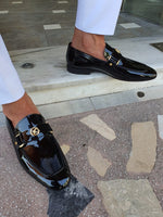 Load image into Gallery viewer, Bojoni Black Patent Leather Penny Loafers-baagr.myshopify.com-shoes2-brabion
