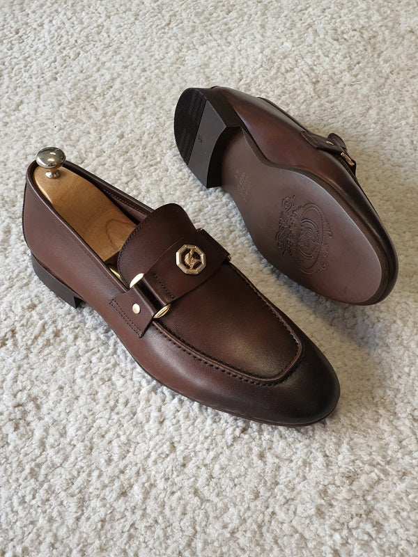 Vicenza Brown Penny Loafers | BOJONI