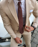 Load image into Gallery viewer, Bojo Ogden Beige Slim Fit Suit-baagr.myshopify.com-suit-BOJONI
