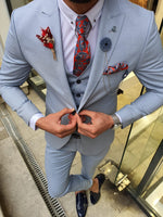 Load image into Gallery viewer, Marc Slim-Fit Suit Vest Blue-baagr.myshopify.com-suit-BOJONI
