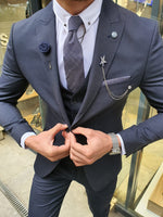 Load image into Gallery viewer, Marc Slim-Fit Suit Vest Navy Blue-baagr.myshopify.com-suit-BOJONI
