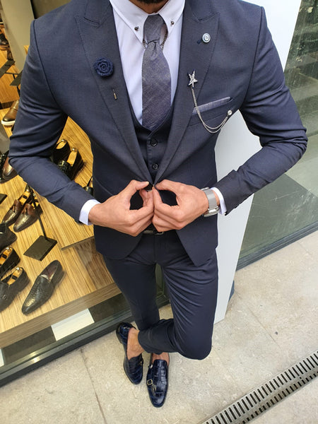 Marc Slim-Fit Suit Vest Navy Blue | BOJONI