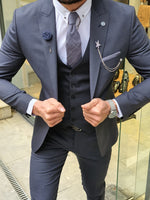 Load image into Gallery viewer, Marc Slim-Fit Suit Vest Navy Blue-baagr.myshopify.com-suit-BOJONI
