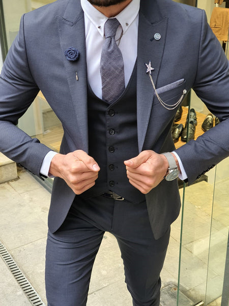 Marc Slim-Fit Suit Vest Navy Blue | BOJONI