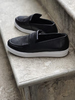 Load image into Gallery viewer, Pierre Black Kilt Loafers-baagr.myshopify.com-shoes2-BOJONI
