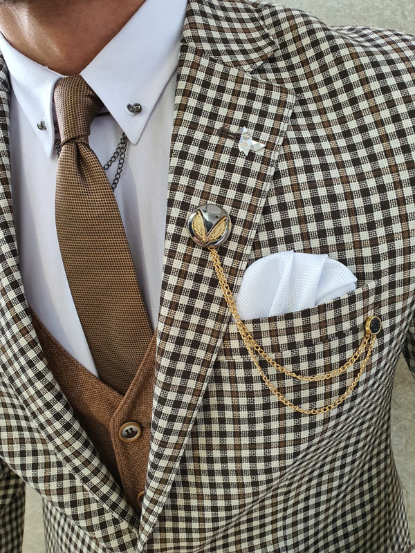 Lance Brown Slim Fit Birds Eye Suit-baagr.myshopify.com-suit-BOJONI