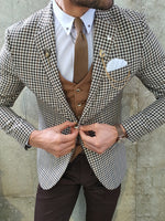 Load image into Gallery viewer, Lance Brown Slim Fit Birds Eye Suit-baagr.myshopify.com-suit-BOJONI

