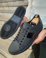 Load image into Gallery viewer, Sheridan Matte Black Lace-Up Sneakers-baagr.myshopify.com-shoes2-BOJONI

