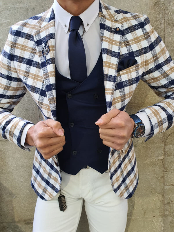 Verno Skyesville White Slim Fit Plaid Suit-baagr.myshopify.com-suit-BOJONI