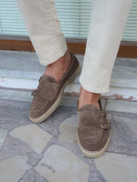 Load image into Gallery viewer, Kurni Beige Double Buckled Suede Leather Shoes-baagr.myshopify.com-shoes2-brabion
