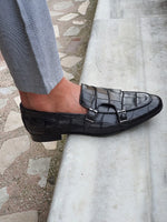 Load image into Gallery viewer, Livorno Black Double Monk Strap Loafers-baagr.myshopify.com-shoes2-brabion
