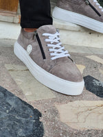 Load image into Gallery viewer, Salerno Gray Mid-Top Zipper Sneakers-baagr.myshopify.com-shoes2-brabion
