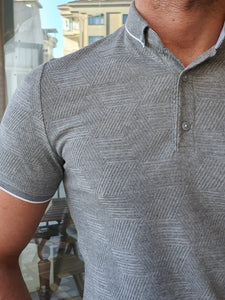 Lerno Gray Slim Fit Polo T-Shirt-baagr.myshopify.com-T-shirt-BOJONI