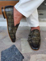 Load image into Gallery viewer, Livorno Green Double Monk Strap Loafers-baagr.myshopify.com-shoes2-brabion
