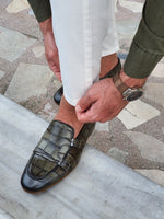Load image into Gallery viewer, Livorno Green Double Monk Strap Loafers-baagr.myshopify.com-shoes2-brabion
