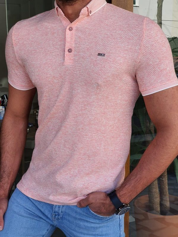 Lerno Pink Slim Fit Polo T-Shirt-baagr.myshopify.com-T-shirt-BOJONI