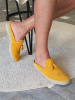 Load image into Gallery viewer, Areni Yellow Suede Mules-baagr.myshopify.com-shoes2-brabion
