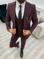 Load image into Gallery viewer, Verona Burgundy Slim Fit Peak Lapel Suit-baagr.myshopify.com-1-BOJONI
