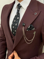 Load image into Gallery viewer, Verona Burgundy Slim Fit Peak Lapel Suit-baagr.myshopify.com-1-BOJONI
