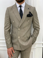 Load image into Gallery viewer, Palermo Beige Slim Fit Double Breasted Suit-baagr.myshopify.com-1-BOJONI
